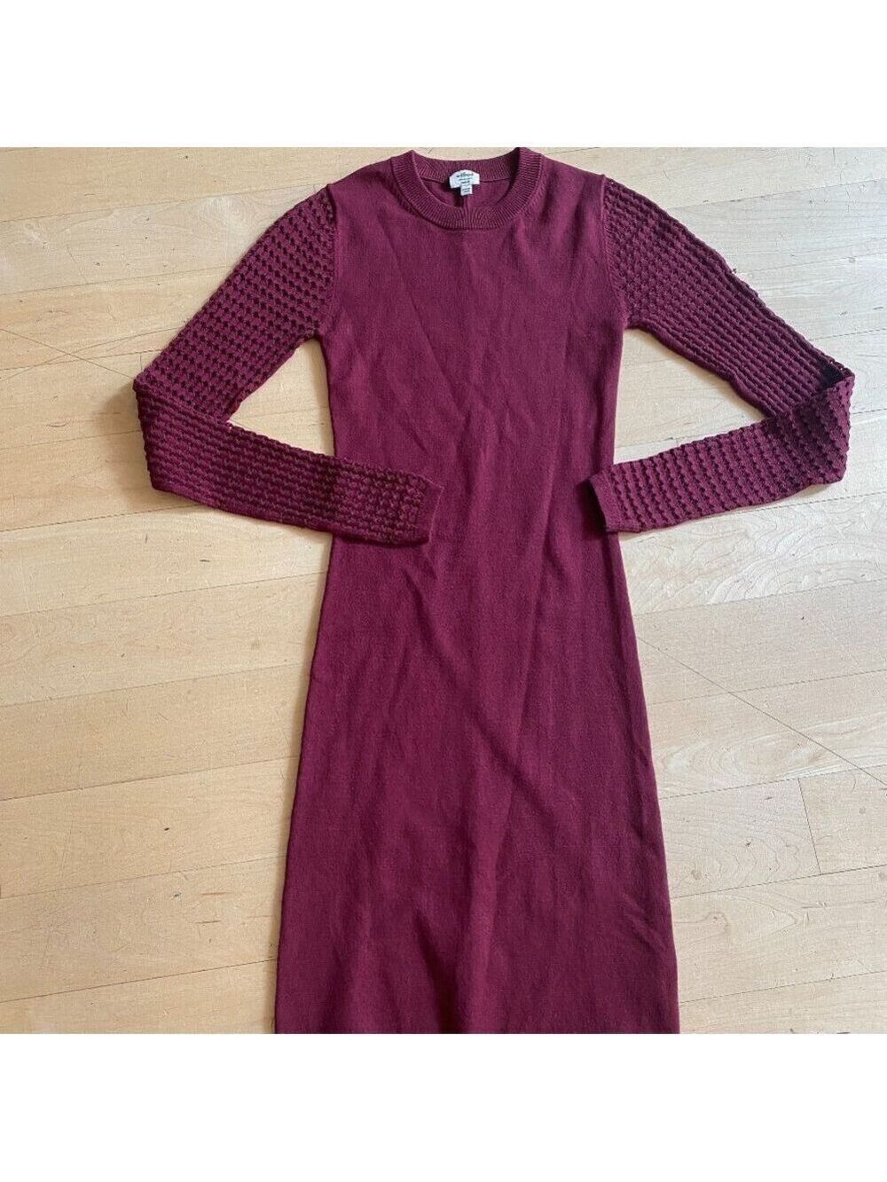 Wilfred Aritzia sweater dress sz Xsmall burgundry long sleeve